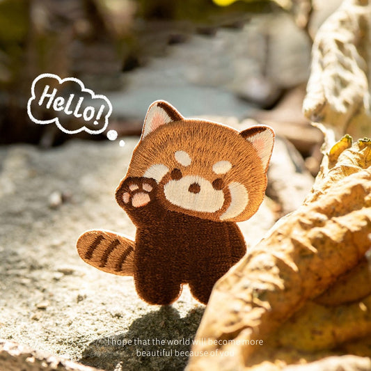 Cute Red Panda Embroideried Patches-Furever Adorable