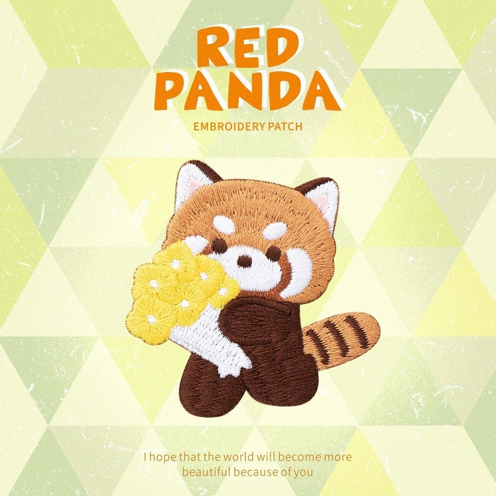 Cute Red Panda Embroideried Patches-Furever Adorable