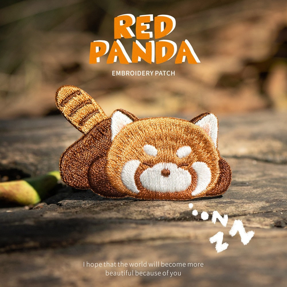 Cute Red Panda Embroideried Patches-Furever Adorable