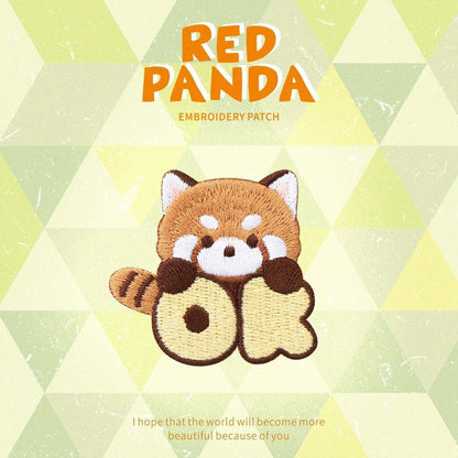 Cute Red Panda Embroideried Patches-Furever Adorable