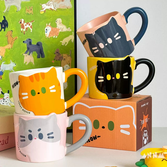 Cute Vintage Cat Ceramic Mug Furever Adorable