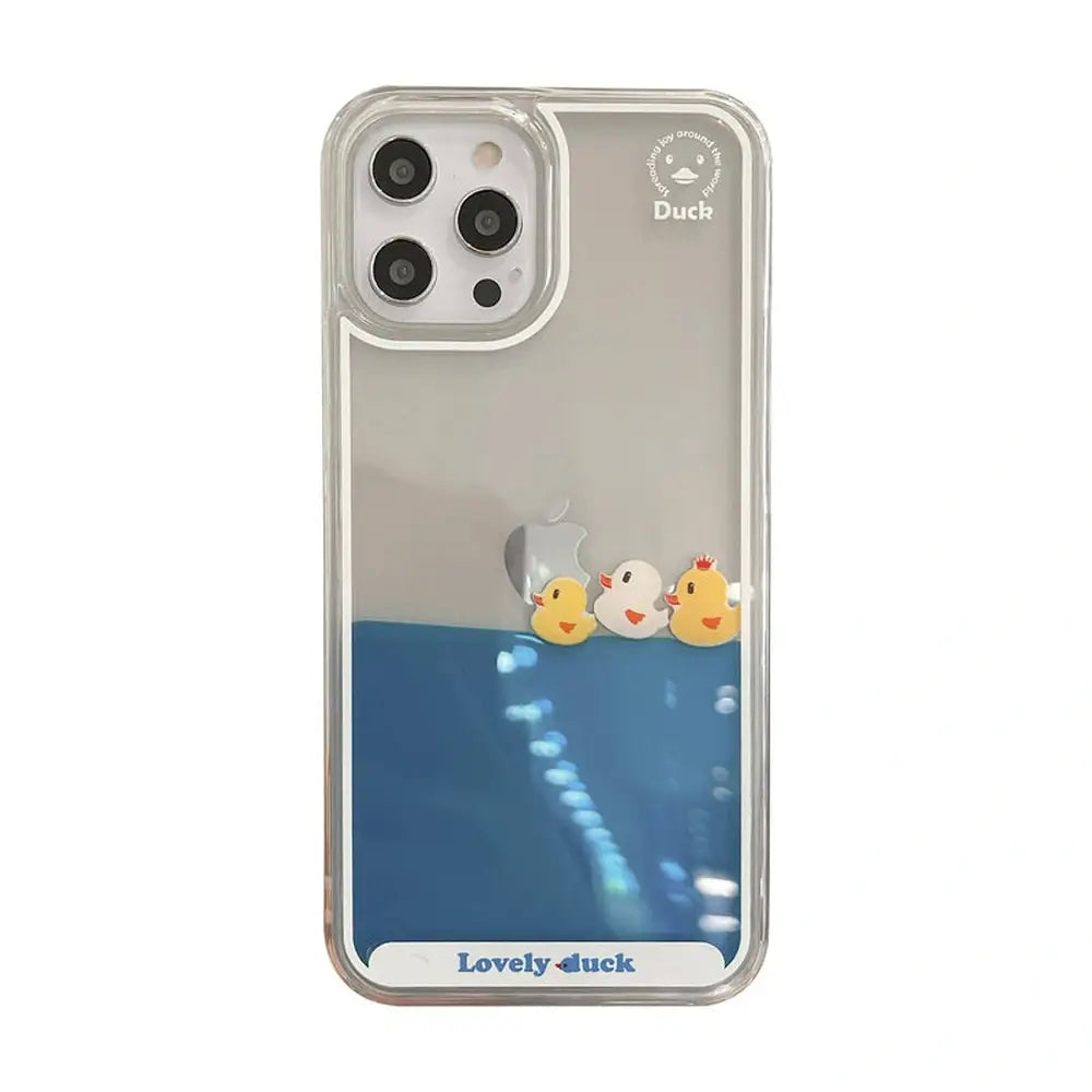 Cute Yellow Duck Transparent Phone Case for Apple iPhone-Furever Adorable