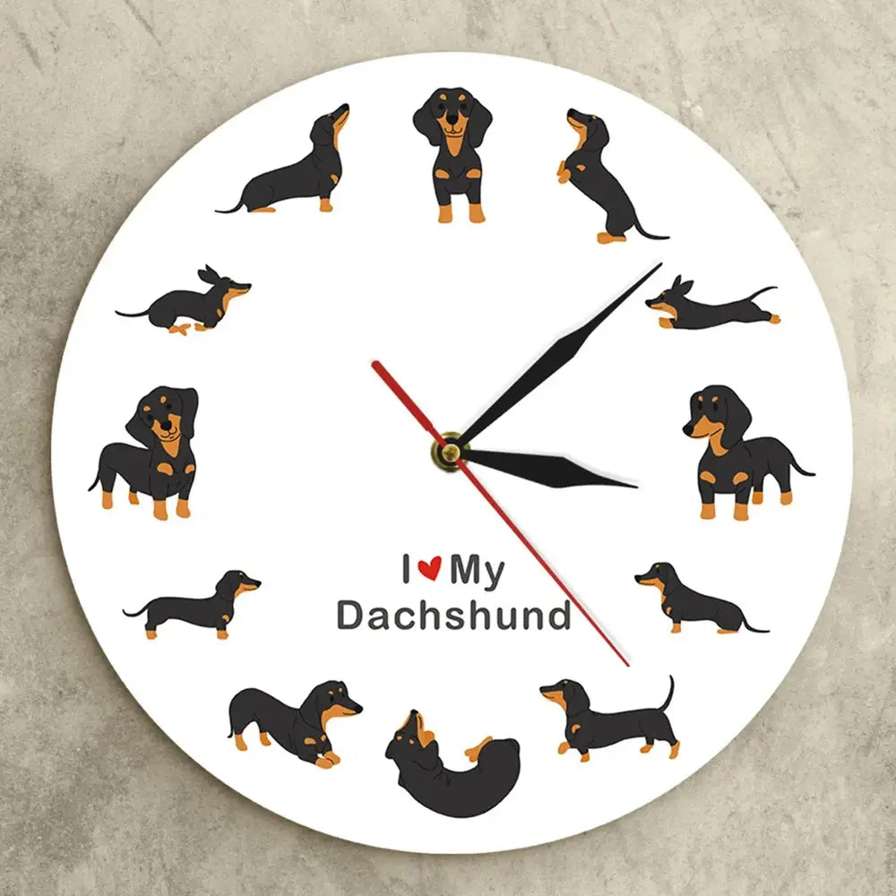 Doggy Delight Wall Clock - Dachshund / Schnauzer / Corgi / Pugs-Furever Adorable