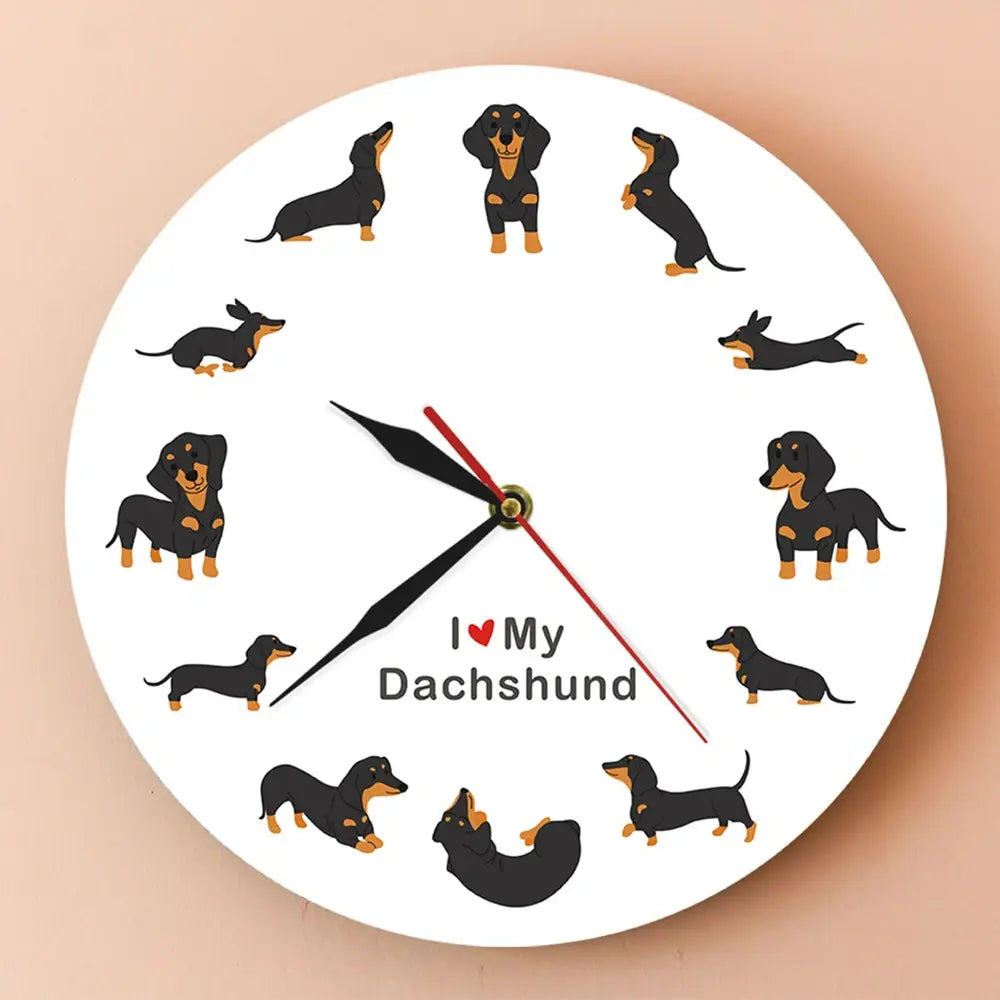 Doggy Delight Wall Clock - Dachshund / Schnauzer / Corgi / Pugs-Furever Adorable