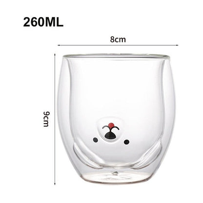 Double-Layer Glass Coffee Cup- Bear / Duck / Cat / Dog-Furever Adorable