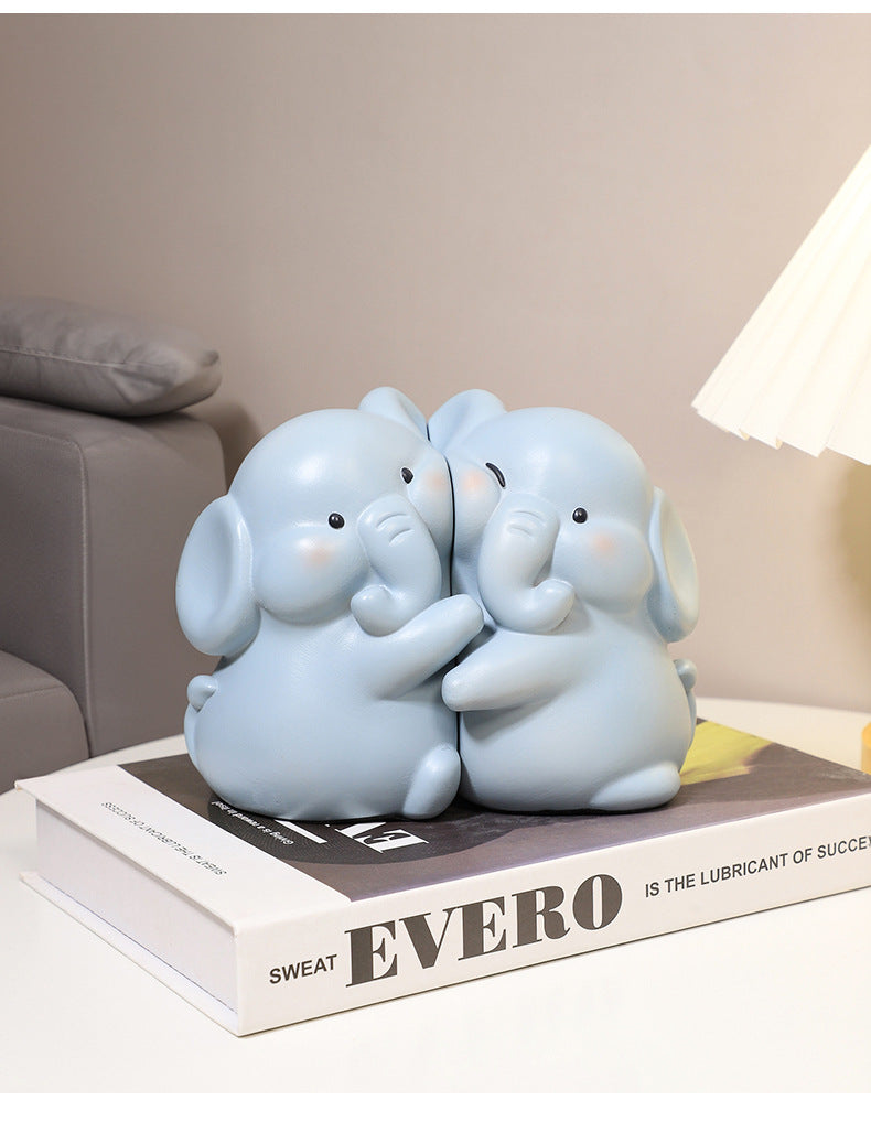 Dreamy Elephant Resin Bookends - Cozy Safari Shelf Decor Furever Adorable