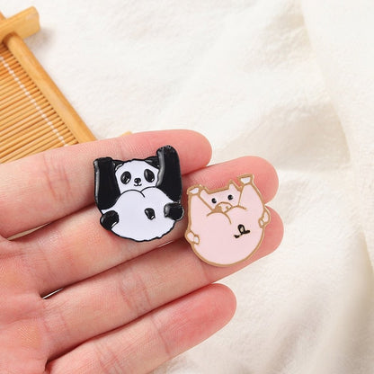 Enamel Yoga Piggy / Panda Butt Brooch Pin-Furever Adorable