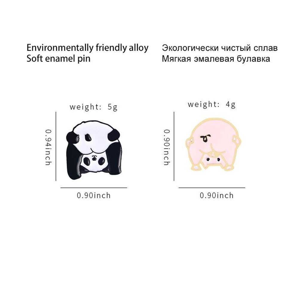 Enamel Yoga Piggy / Panda Butt Brooch Pin-Furever Adorable