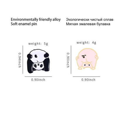 Enamel Yoga Piggy / Panda Butt Brooch Pin-Furever Adorable