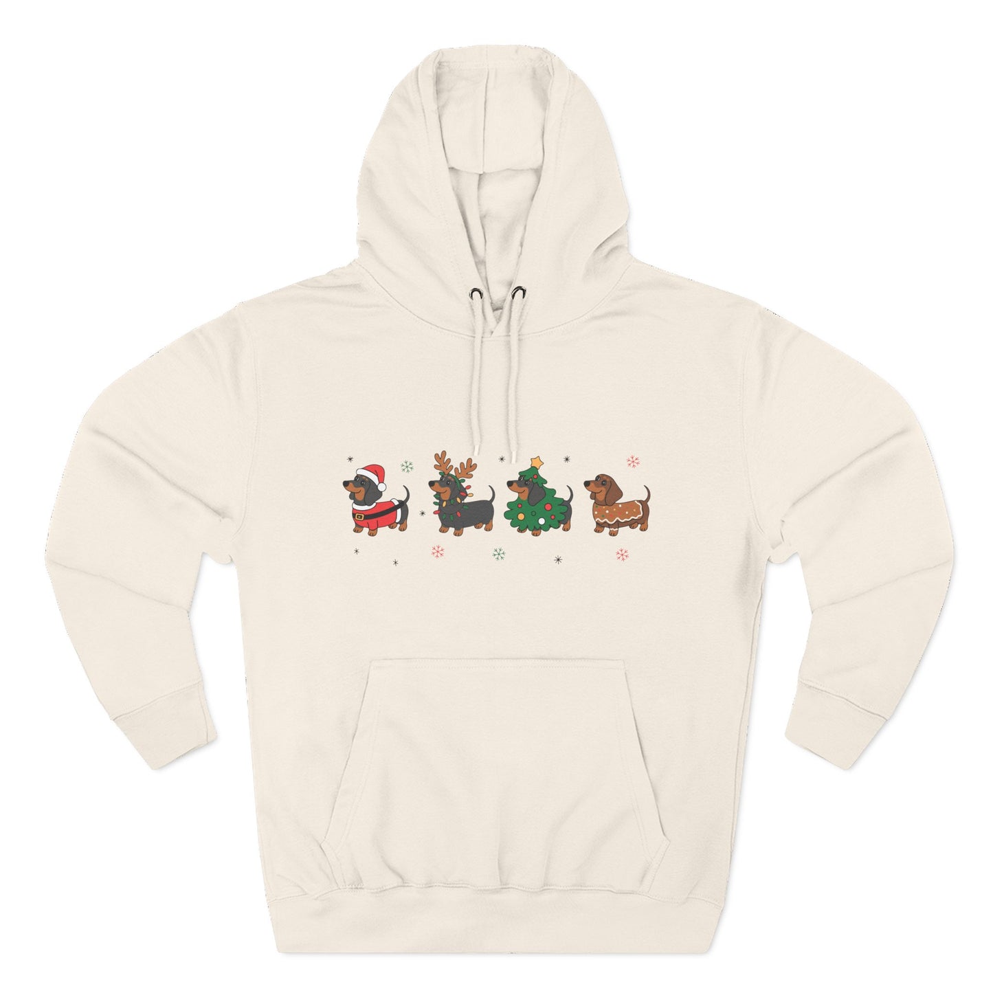 Fleece Hoodie Christmas Dachshund Furever Adorable 