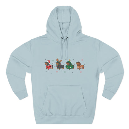 Fleece Hoodie Christmas Dachshund Furever Adorable 
