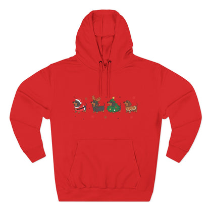 Fleece Hoodie Christmas Dachshund Furever Adorable 