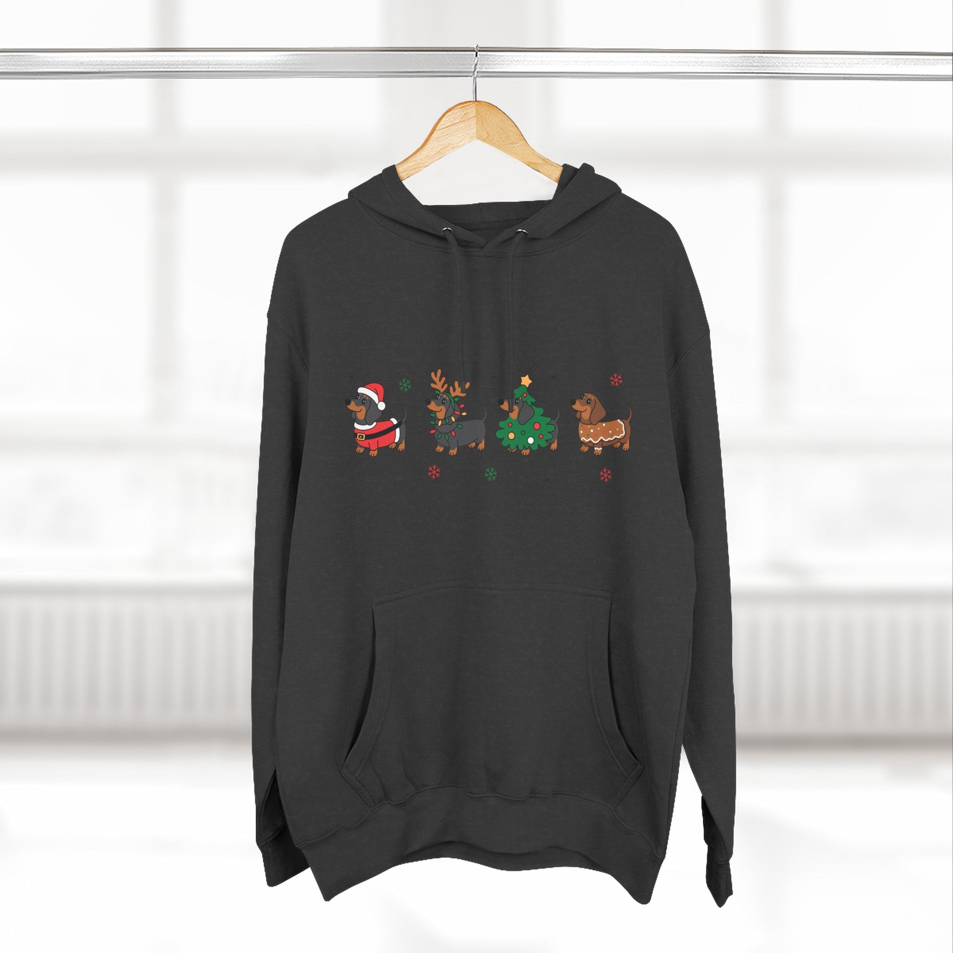 Fleece Hoodie Christmas Dachshund Furever Adorable 