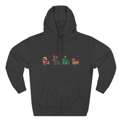 Fleece Hoodie Christmas Dachshund Furever Adorable 