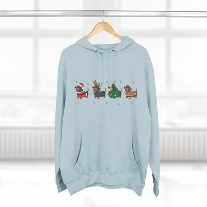 Fleece Hoodie Christmas Dachshund Furever Adorable 
