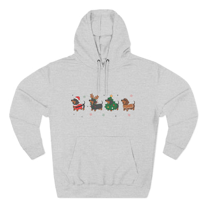 Fleece Hoodie Christmas Dachshund Furever Adorable 