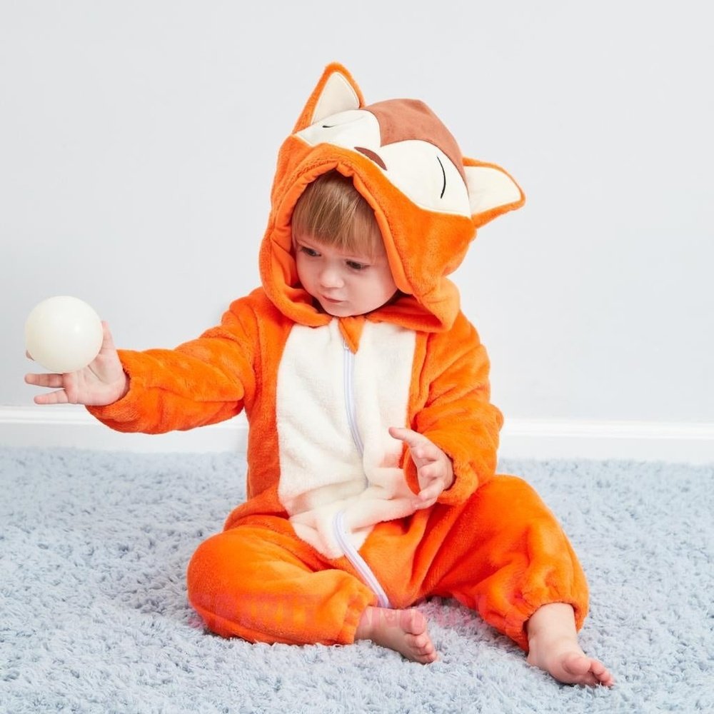 Fox Patterned Adorable Baby Romper-Furever Adorable