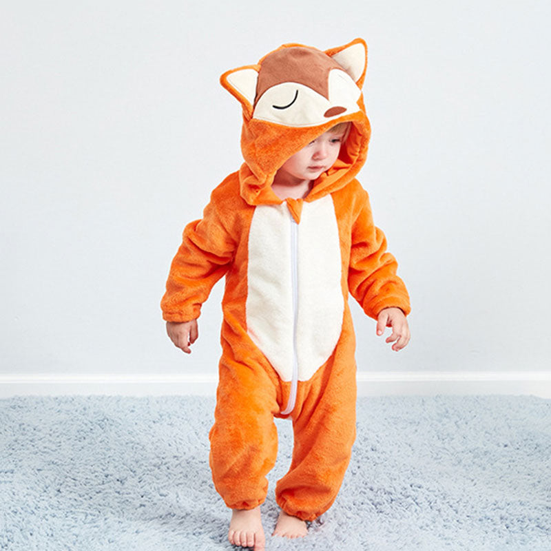 Fox Patterned Adorable Baby Romper-Furever Adorable