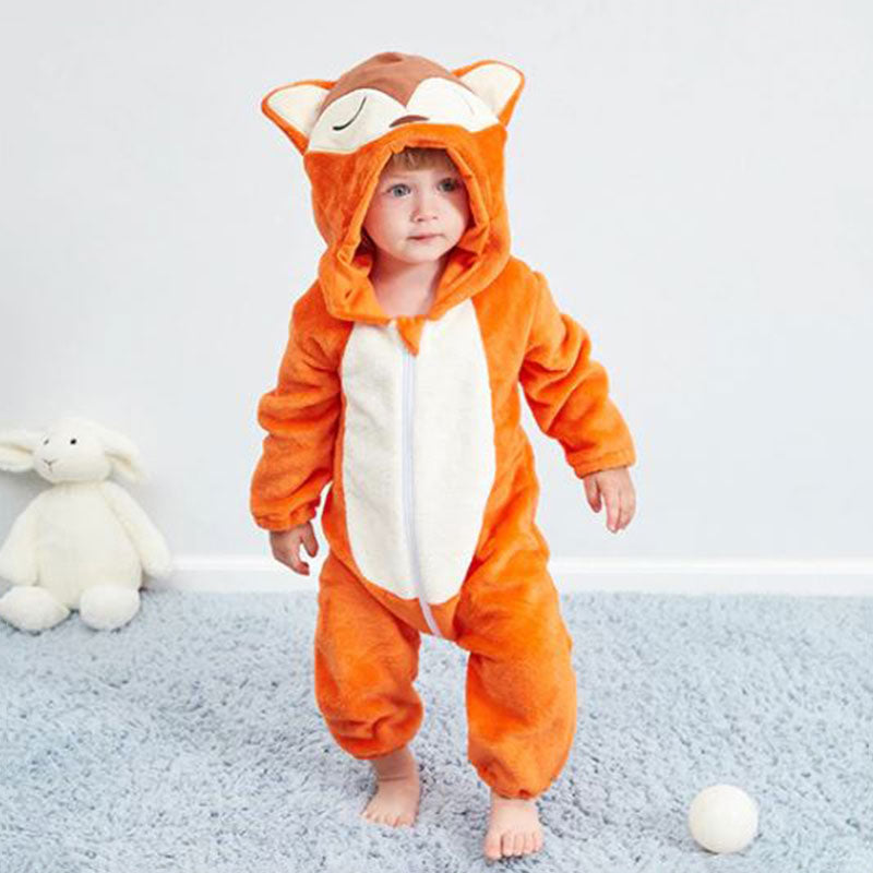 Fox Patterned Adorable Baby Romper-Furever Adorable