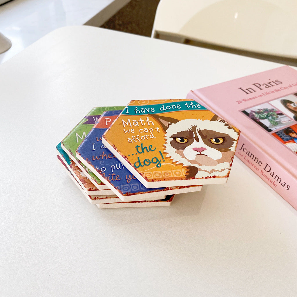 Funny cat coaster-Furever Adorable