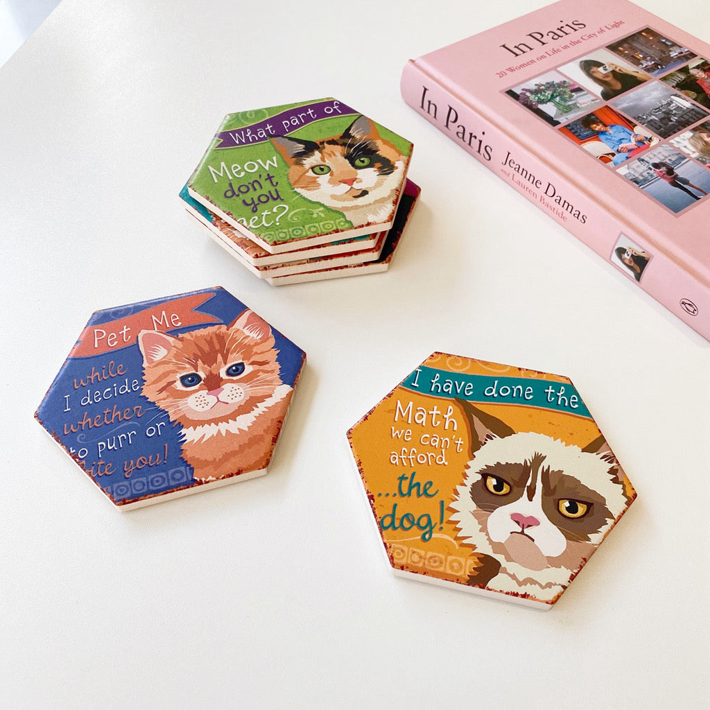 Funny cat coaster-Furever Adorable