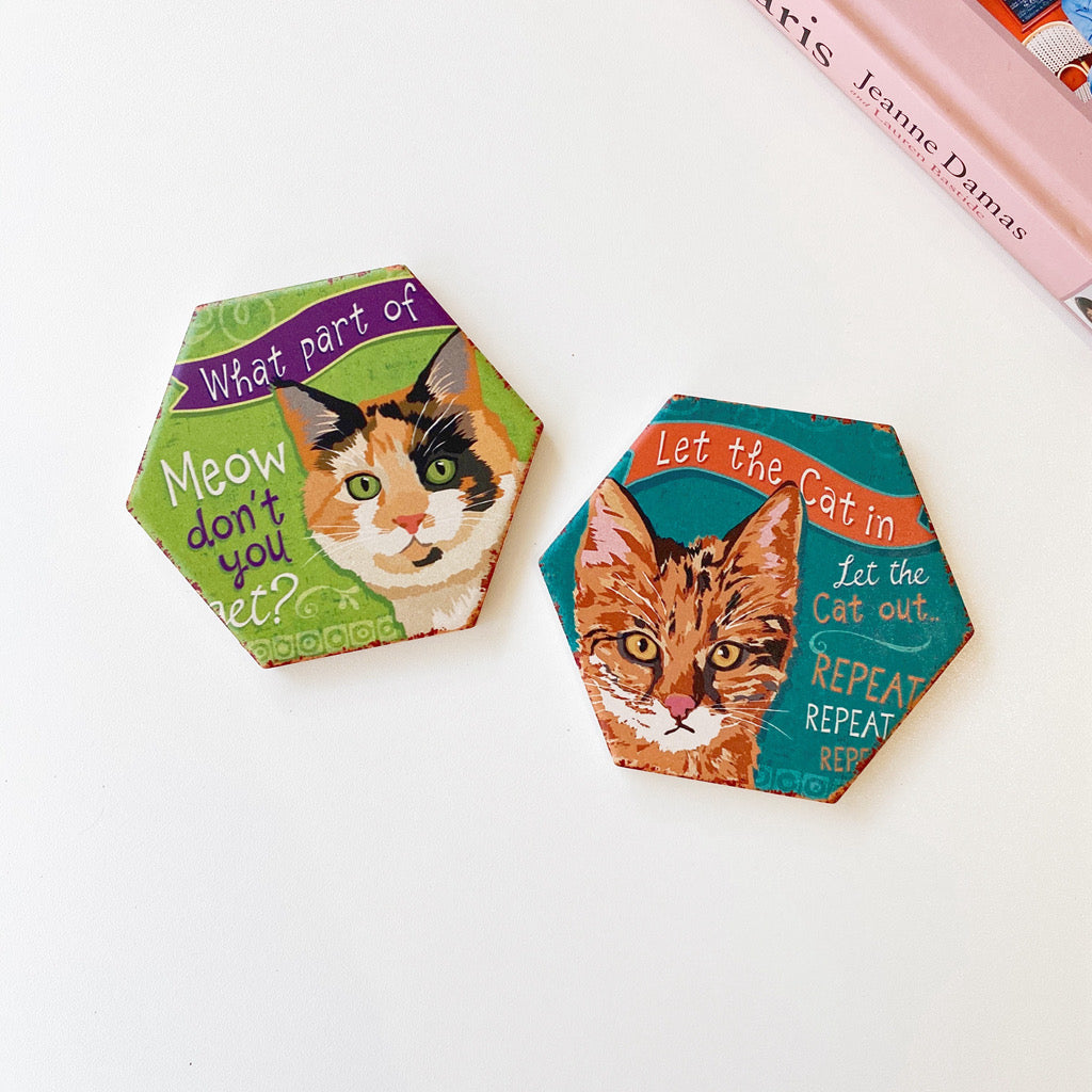 Funny cat coaster-Furever Adorable