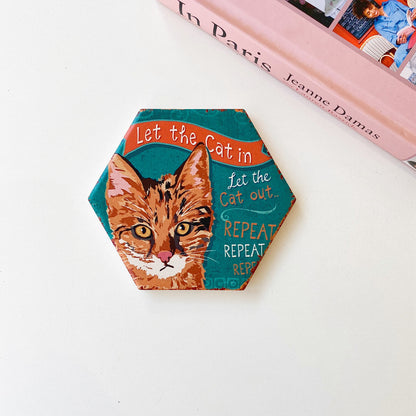 Funny cat coaster-Furever Adorable