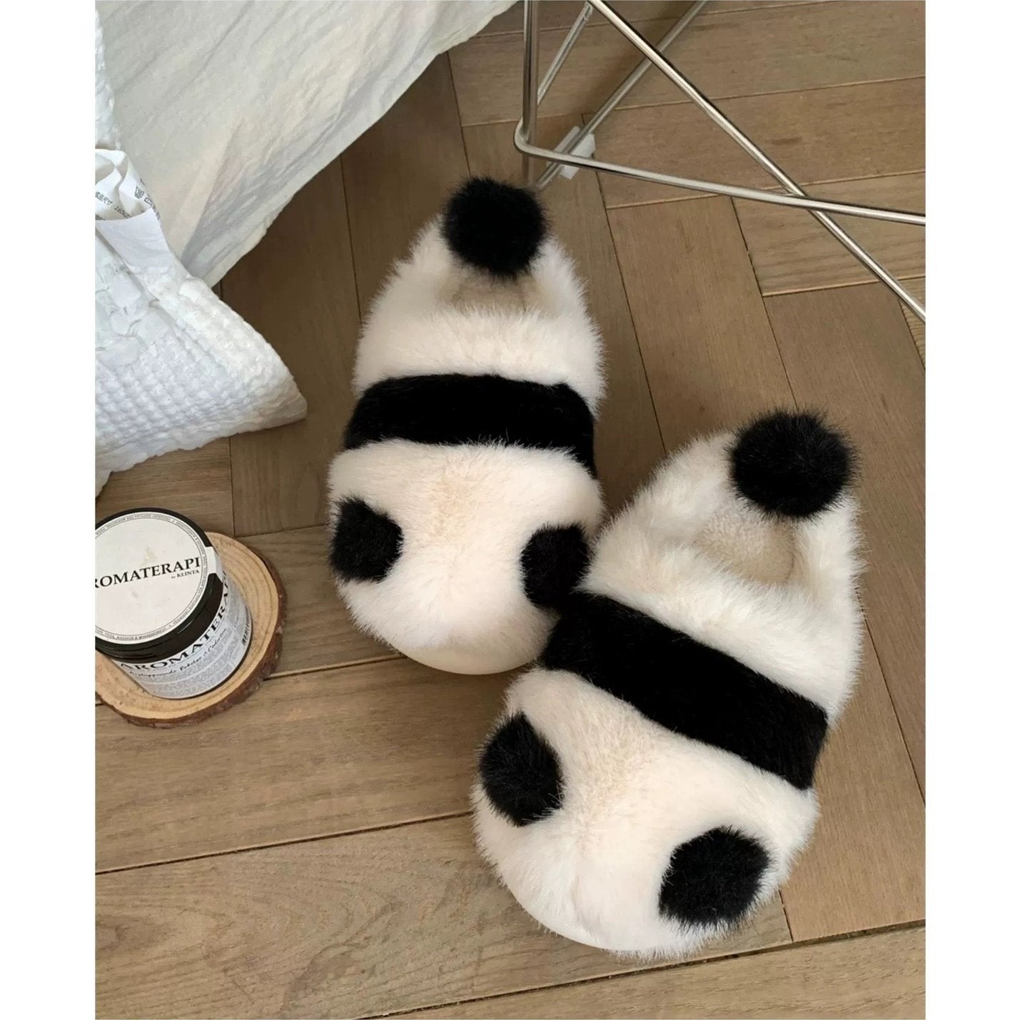 Furry Panda Slippers-Furever Adorable