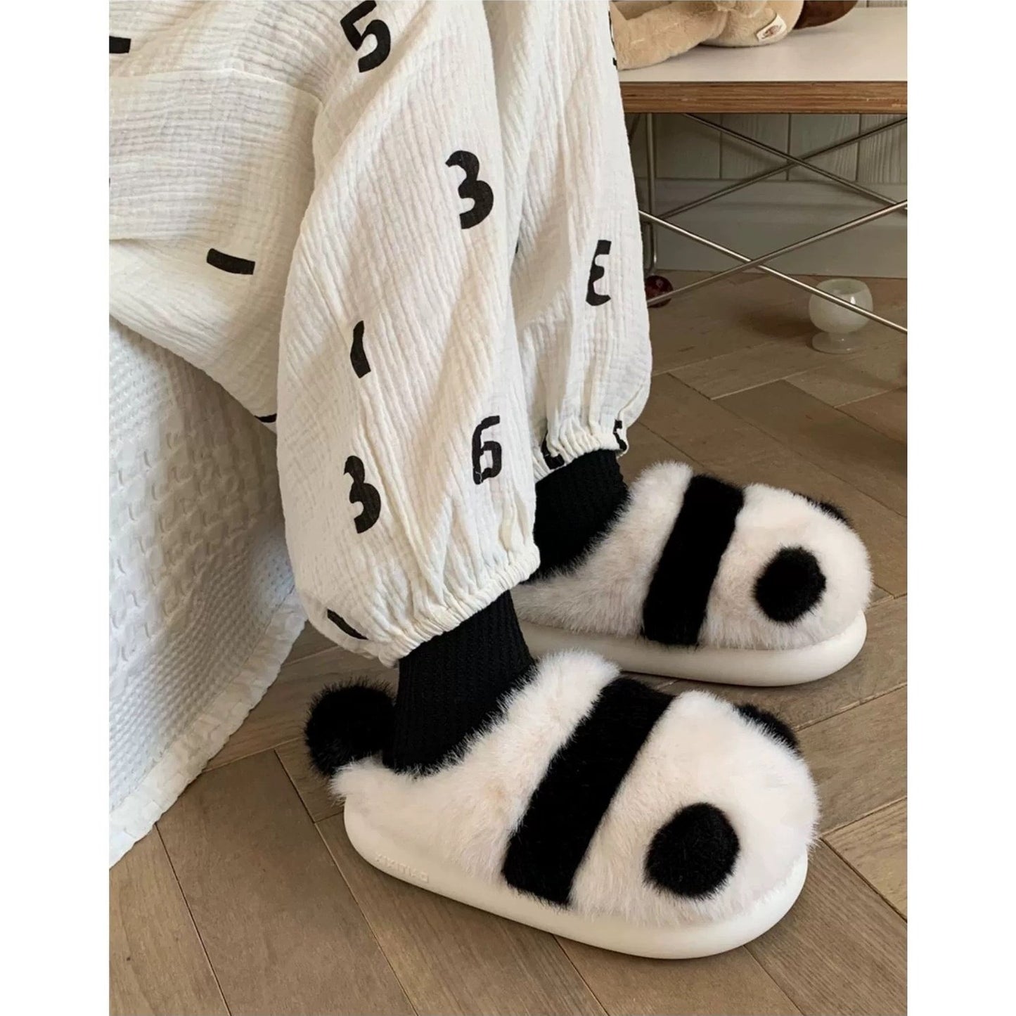 Furry Panda Slippers-Furever Adorable