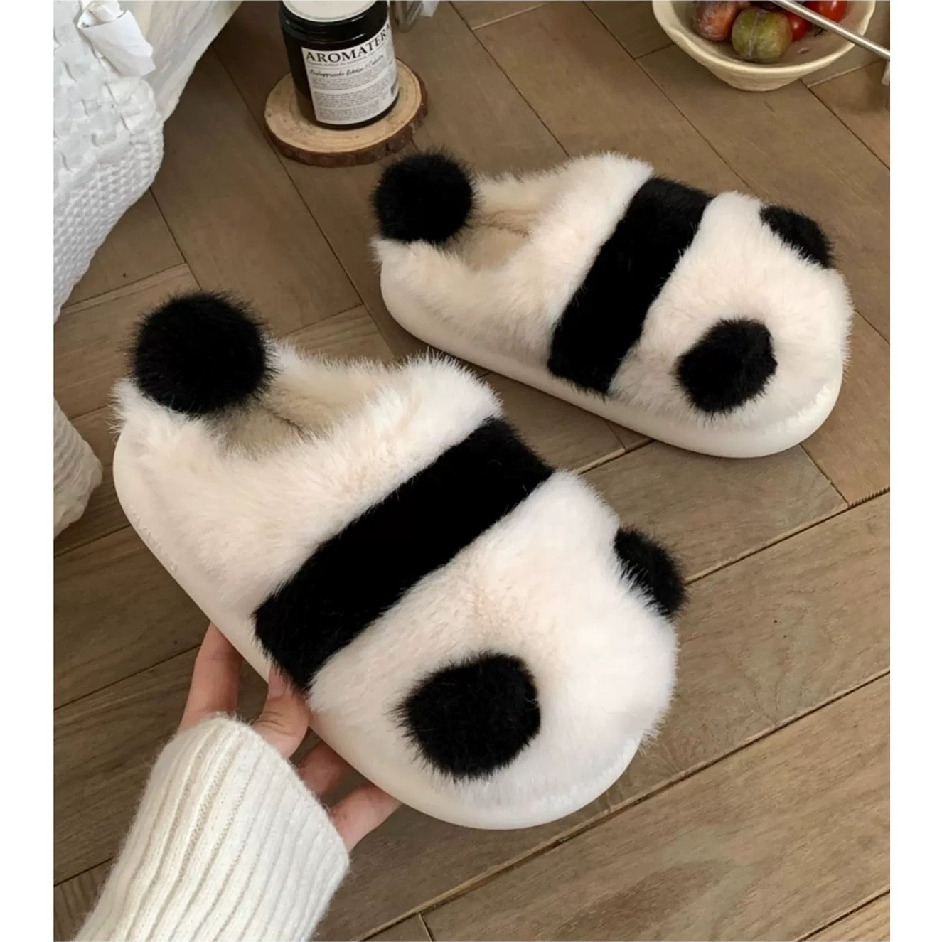 Furry Panda Slippers-Furever Adorable