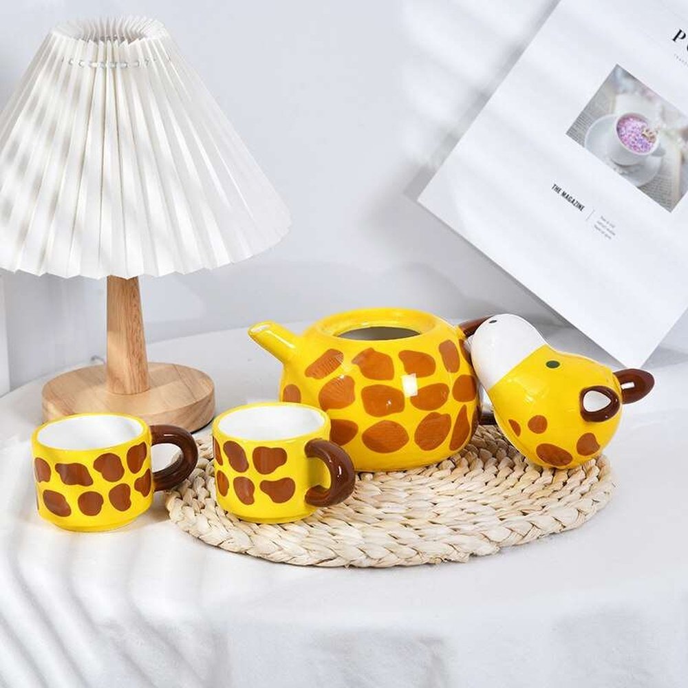 Giraffe Ceramic Coffee Cup Pot Set-Furever Adorable