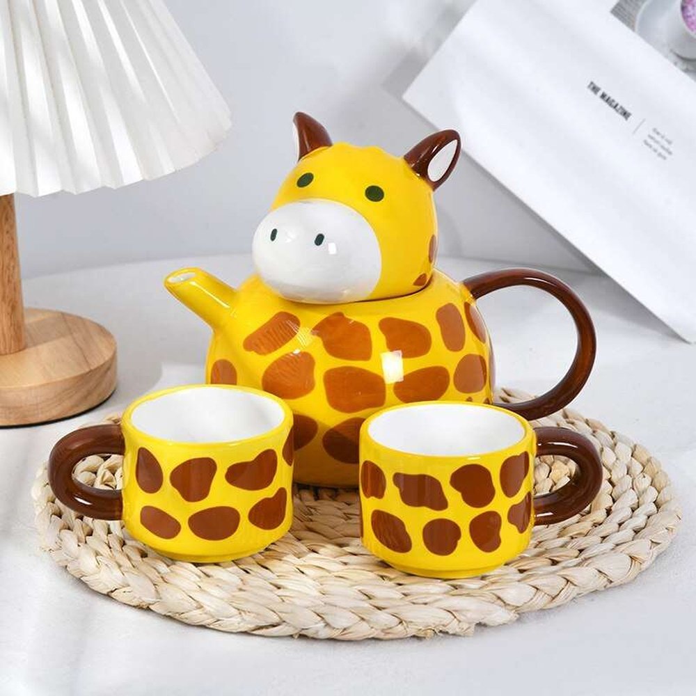 Giraffe Ceramic Coffee Cup Pot Set-Furever Adorable