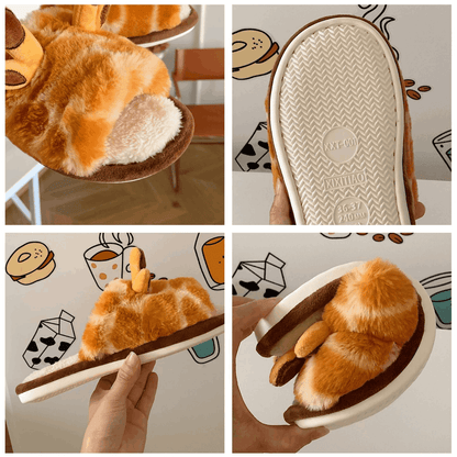 Giraffe Fluffy Slippers-Furever Adorable