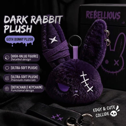 Gothic Punk Bad Bunny Plush Bag Charm Keychain Furever Adorable