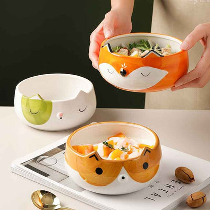 Hand-Painted Animal Bowls for Salad-Furever Adorable