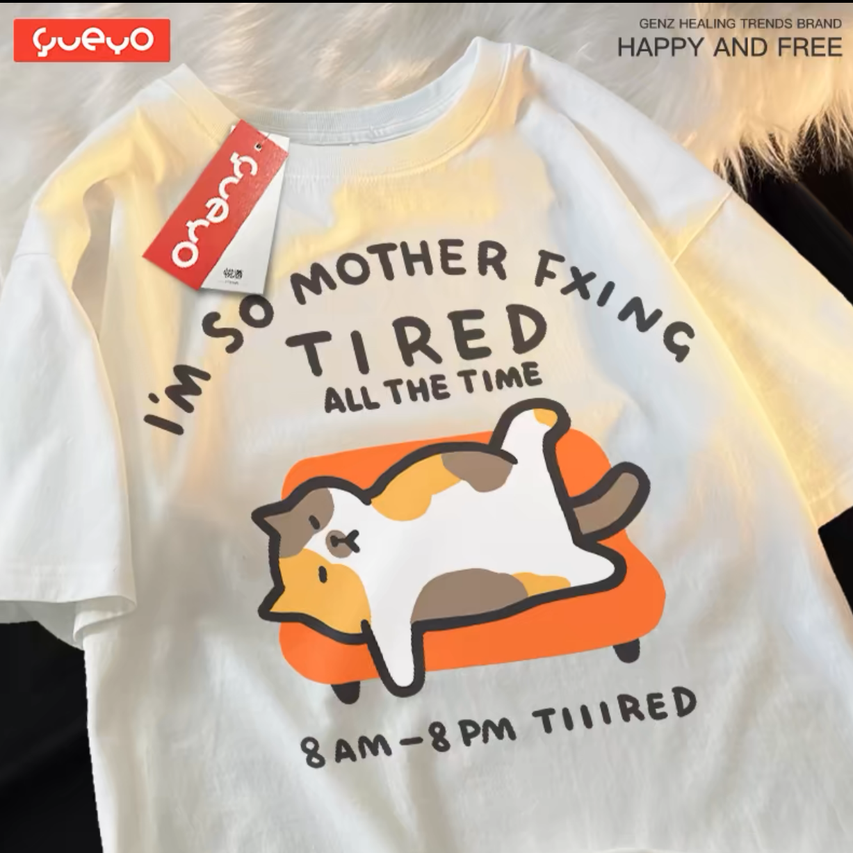 I’m so mother fxking tired all the time lazy Cat T-Shirt-Furever Adorable