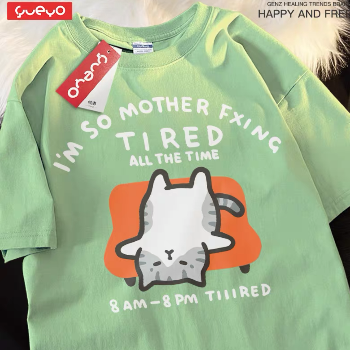 I’m so mother fxking tired all the time lazy Cat T-Shirt-Furever Adorable