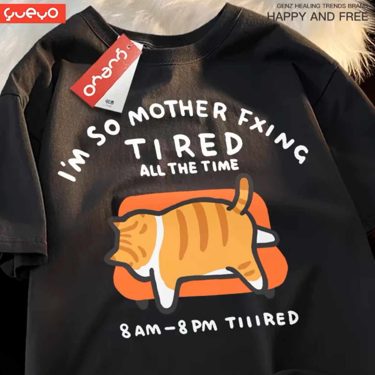 I’m so mother fxking tired all the time lazy Cat T-Shirt-Furever Adorable