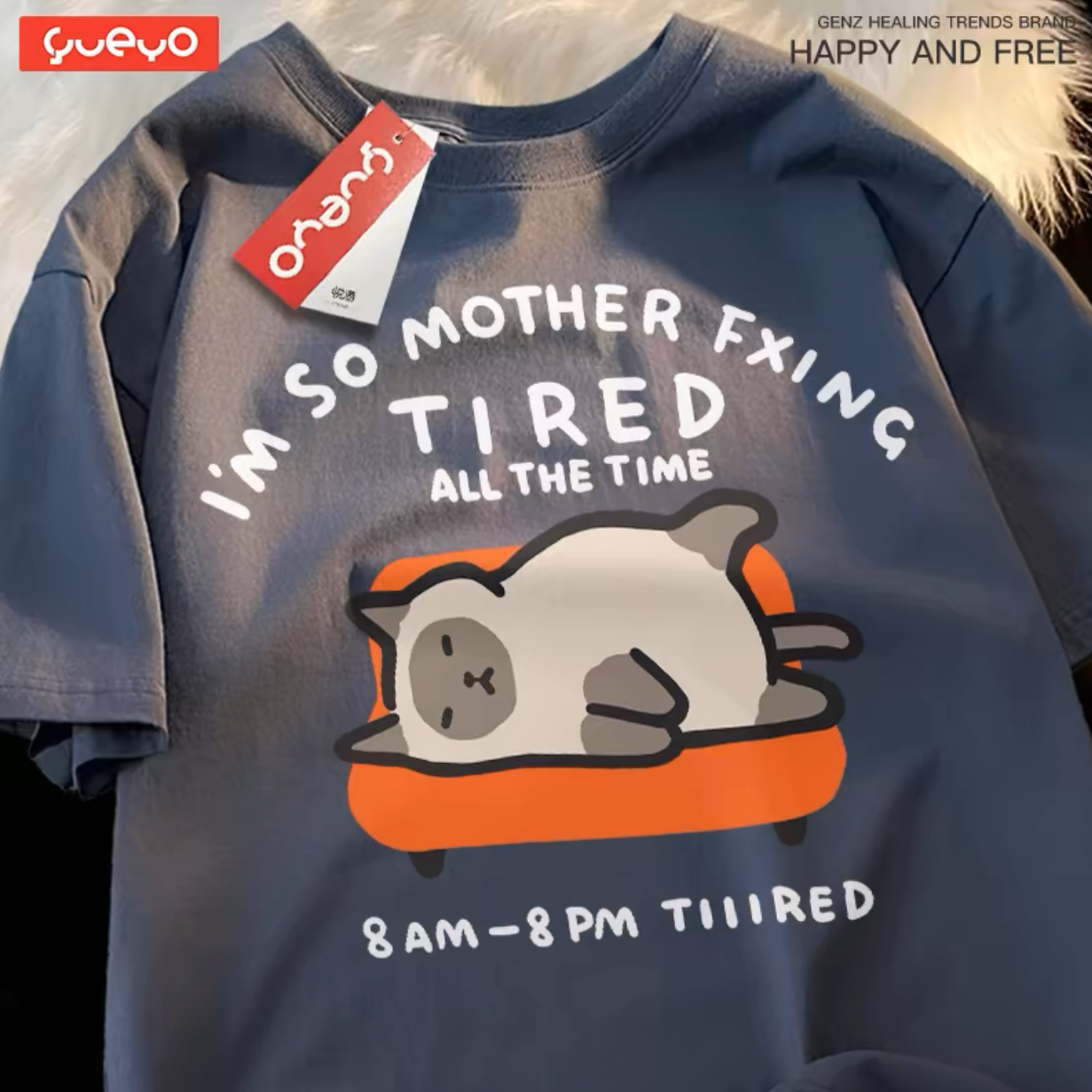 I’m so mother fxking tired all the time lazy Cat T-Shirt-Furever Adorable