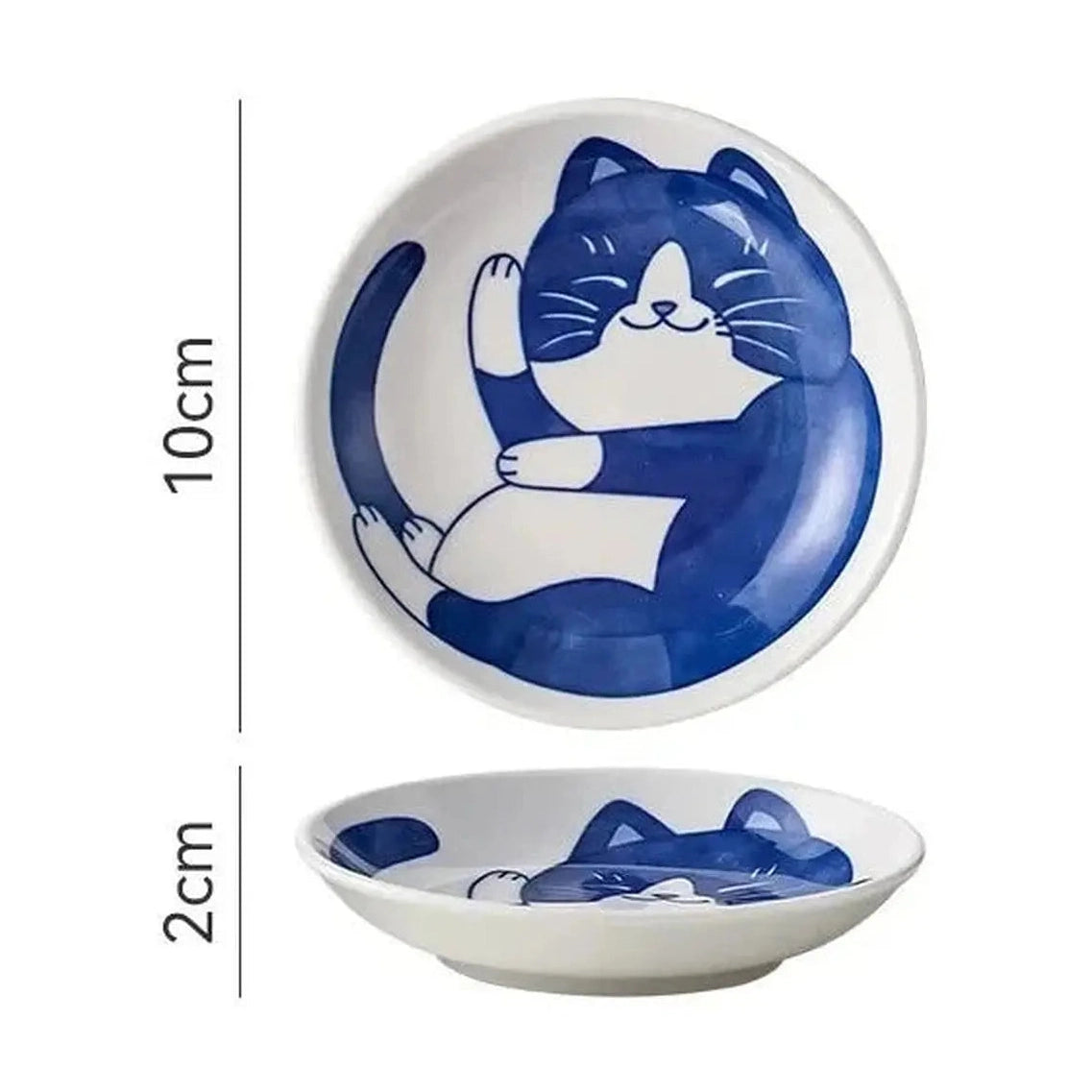 Japanese Style Ceramic Dessert Sauce Dish - Lucky Cat Style-Furever Adorable