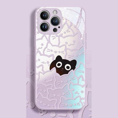 Liquid Glass Cat Pattern Phone Case-Furever Adorable