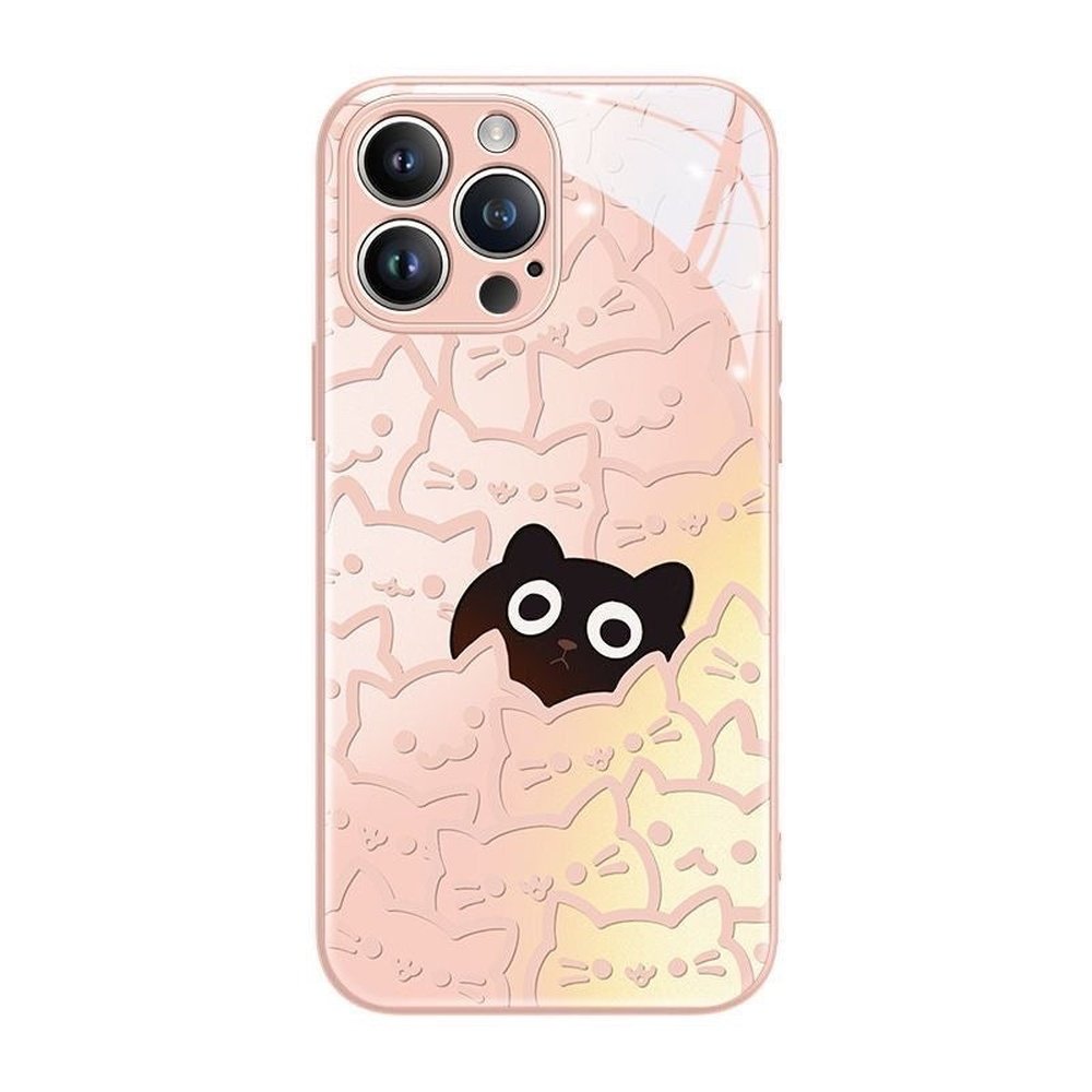 Liquid Glass Cat Pattern Phone Case-Furever Adorable