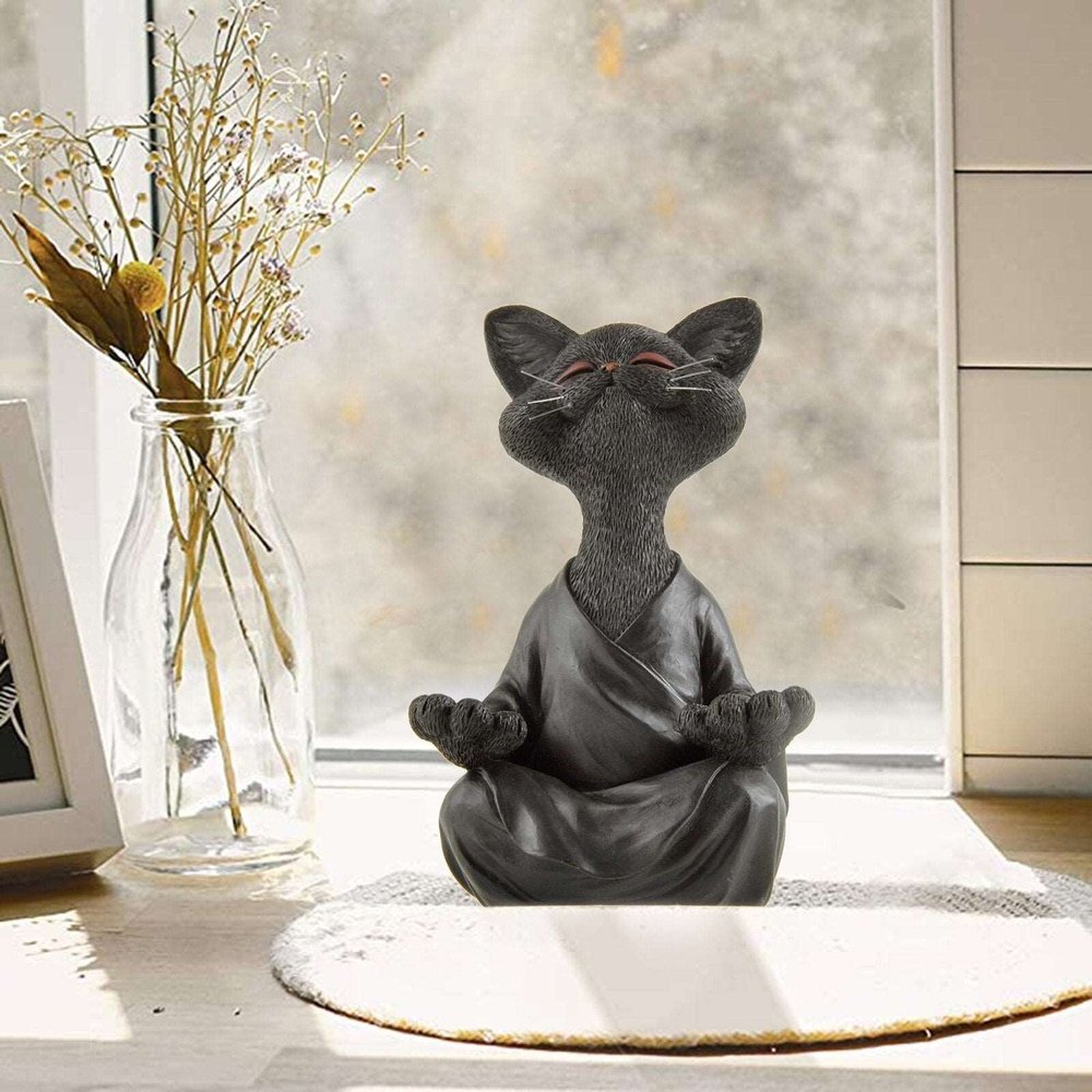 Meditation Zen Cat Statue-Furever Adorable