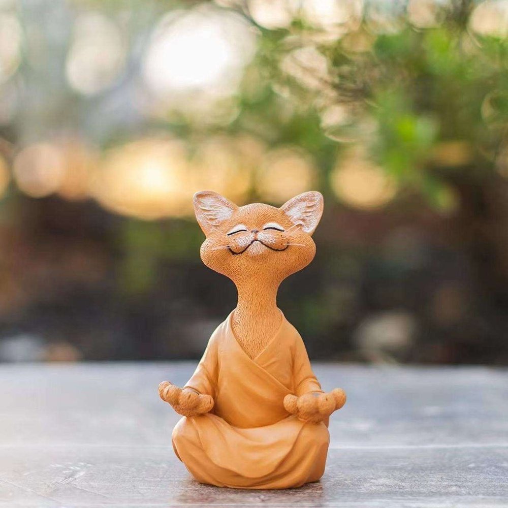 Meditation Zen Cat Statue-Furever Adorable