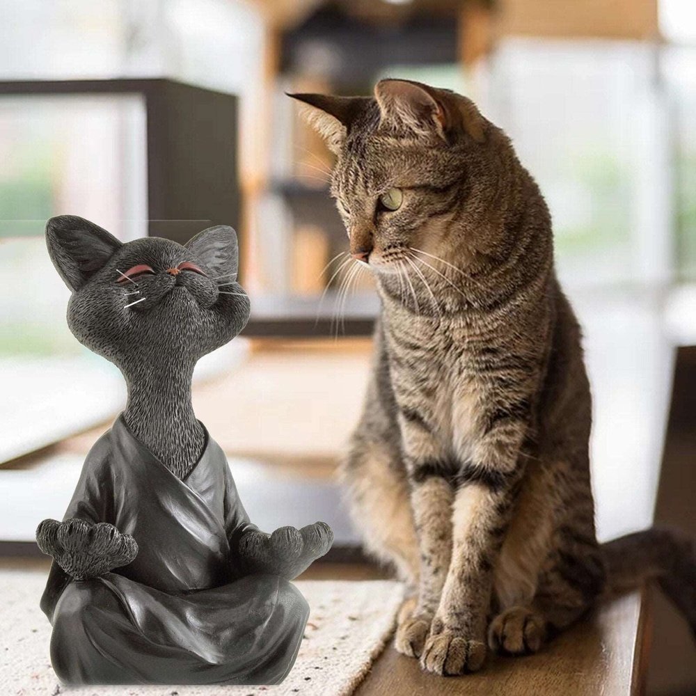 Meditation Zen Cat Statue-Furever Adorable