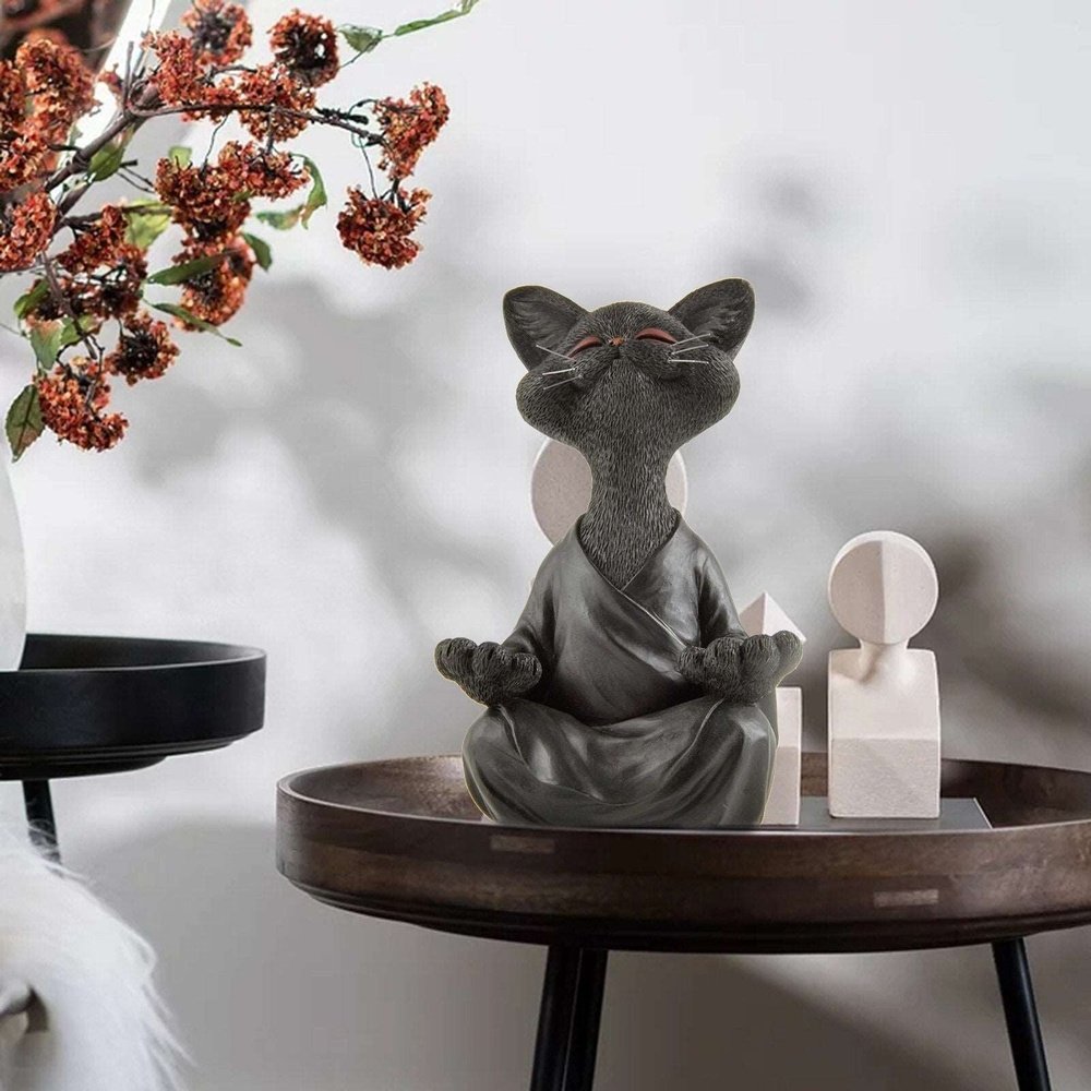 Meditation Zen Cat Statue-Furever Adorable