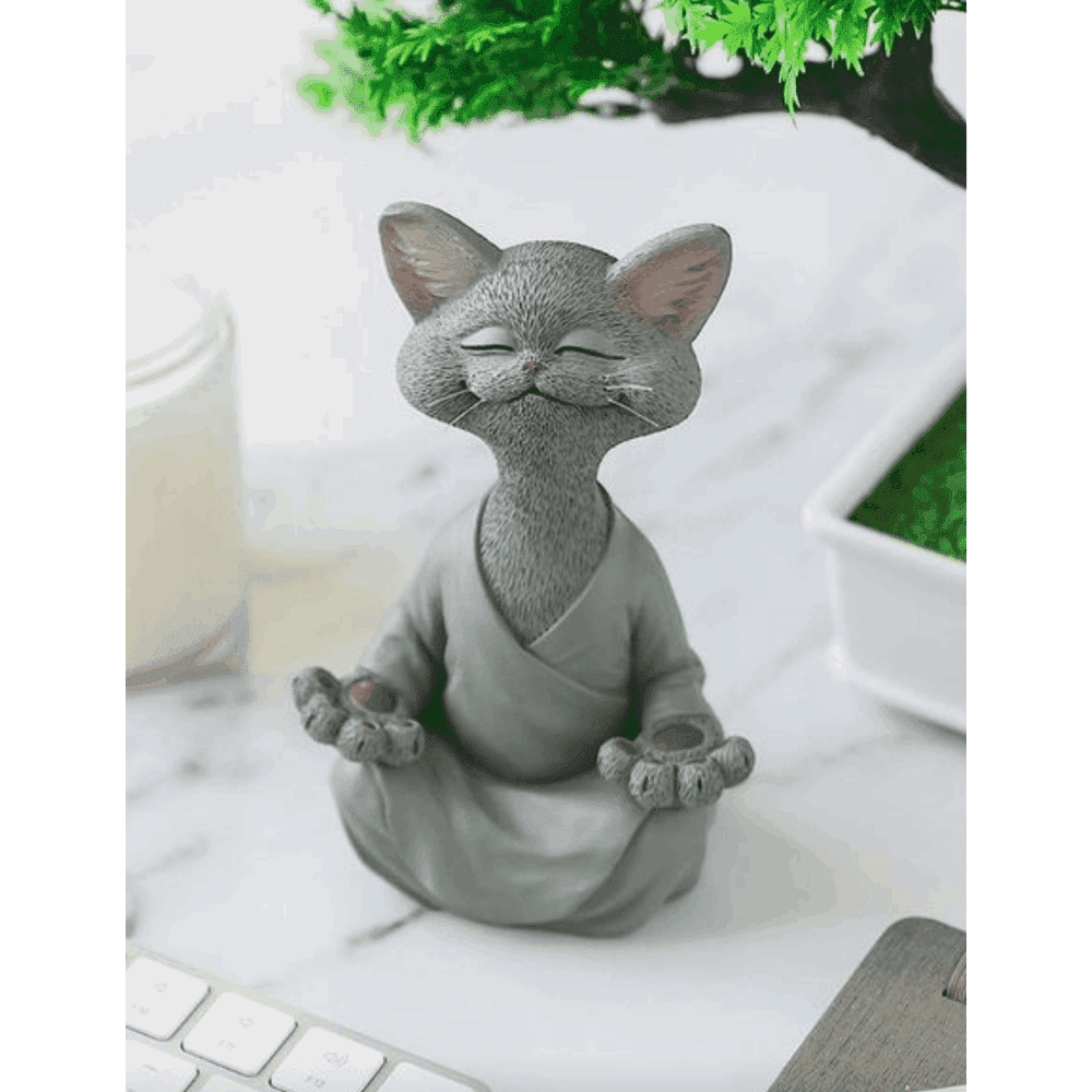 Meditation Zen Cat Statue-Furever Adorable