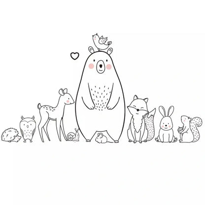 Nordic Animal Cartoon Wall Sticker-Furever Adorable