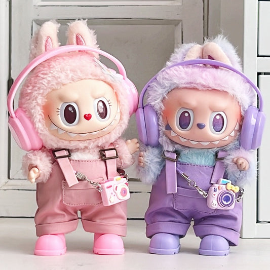 OUTFIT ONLY Labubu’s overalls with headsets Furever Adorable