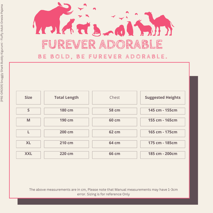 PRE-ORDER Snuggly Shark Buddy Kigurumi - Fluffy Adult Onesie Pajama Furever Adorable 